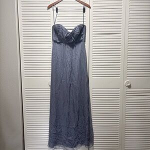 Unbranded Prom Gray Strapless Chiffon Maxi Dress Size 8